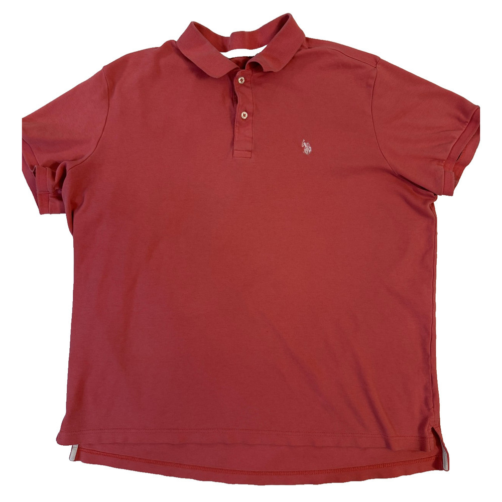 U.S. Polo Assn Polo Shirt Mens Extra Large Red Short‎ Sleeve Classic Fit Casual